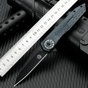 Рукоятка из углеродного волокна с 3D-печатью, тактический складной нож с лезвием 7CR13MOV, Портативный инструмент для самообороны EDC, нож для самообороны