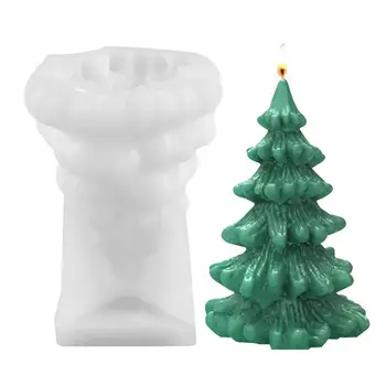 Силиконовая форма для изготовления рождественской елки и свечей для эпоксидной смолы, формы для конфет, шоколада, Силиконовые формы для выпечки, Многоразовые формы для торта и печенья