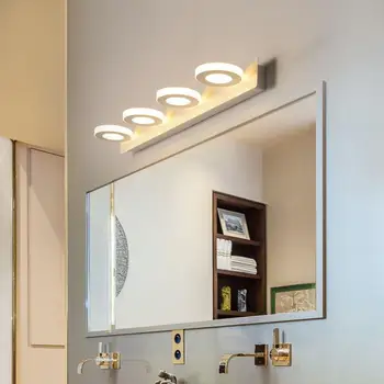 Скандинавский светодиодный настенный светильник, зеркало в ванной, спальне, Освещение 32 см 48 см 58 см 70 см, современные настенные бра, настенные светильники белого цвета
