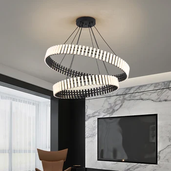 Современные дизайнерские светодиодные подвесные светильники с несколькими кольцами для гостиной, столовой, светодиодной подвесной лампы, подвесных светильников для спальни, светильника