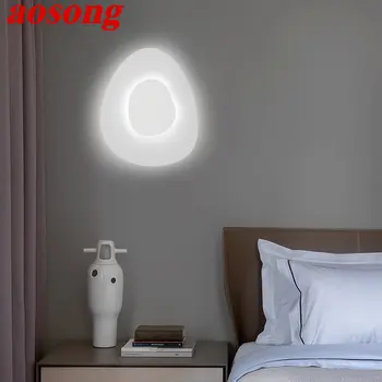 Современный интерьерный настенный светильник AOSONG, креативные простые белые бра для дома, гостиной, спальни, коридора, декора.