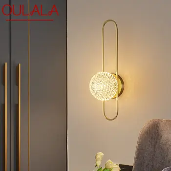 Современный латунный настенный светильник OULALA LED Gold Sconce Light Простой и роскошный креатив для домашнего декора гостиной