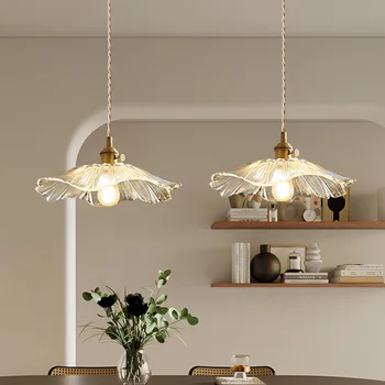 Современный светодиодный подвесной светильник в скандинавском стиле, подвесные светильники из цветочного стекла, люстры, освещение для столовой, прикроватный светильник для спальни