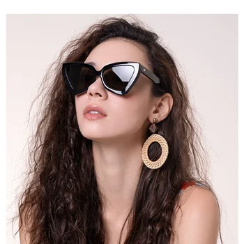 Солнцезащитные очки Triangle Cat Eye для женщин, Винтажные модные дизайнерские Мужские Женские солнцезащитные очки для вождения с защитой от ультрафиолета UV400 Oculos De Sol