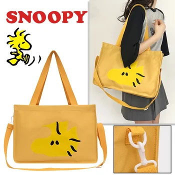Сумка-тоут Snoopy Woodstock, модная женская сумка-мессенджер, сумка для покупок, дорожная сумка для продуктов, аниме, милая сумка через плечо большой емкости для девочек