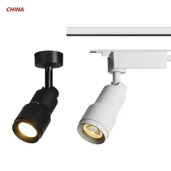 Точечный светильник slide COB с регулируемым фокусным расстоянием, двухстрочный направляющий светильник, коммерческий светодиодный зум-трековый светильник, Регулируемый зум-прожектор