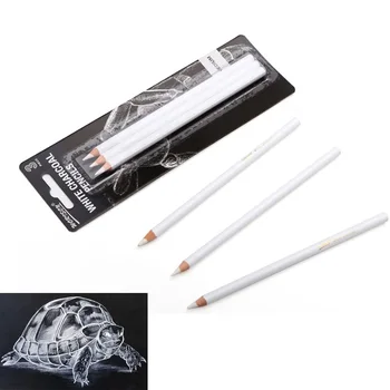 Художественные принадлежности 3шт Белая кисть для рисования угольными карандашами Стандартный набор карандашей для рисования школьными инструментами