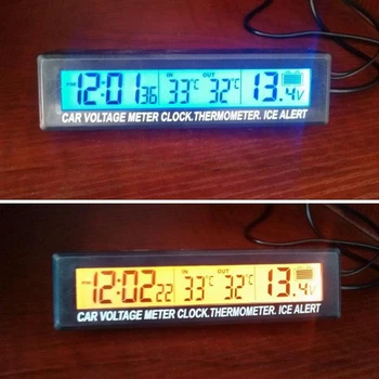 Цифровые ЖК-часы, автомобильный вольтметр, термометр, монитор температуры